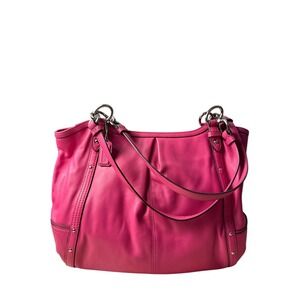 Vintage Coach Alexandria Hot Pink Leather Y2K Tote Shoulder Bag Silver Hardware
